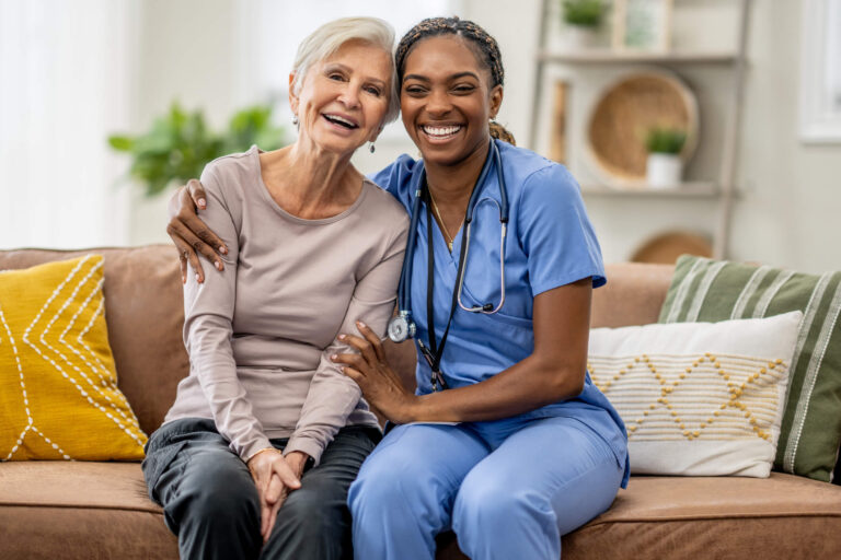Family comparing IHSS and home health care options for an older adult in California