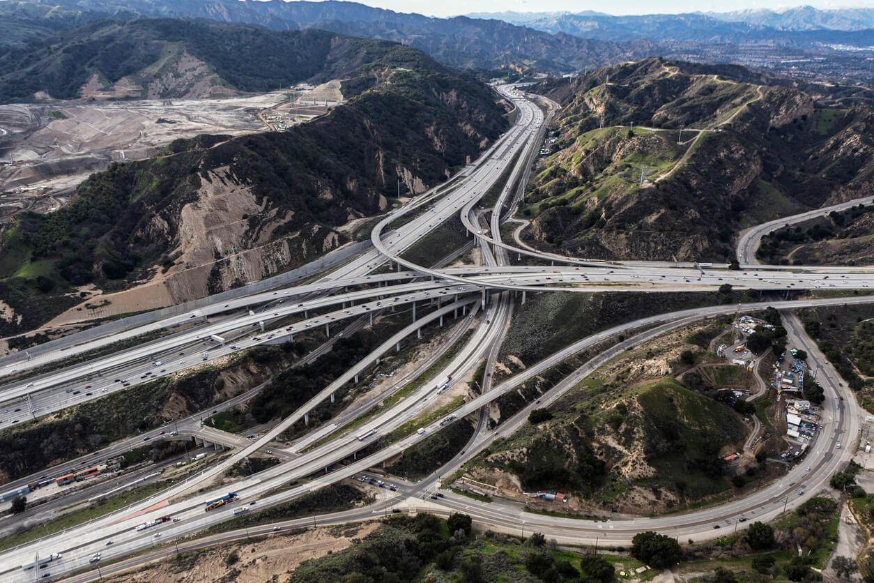 Aerial view of Newhall, Los Angeles community — representing senior healthcare, cancer screening, and chemotherapy services.