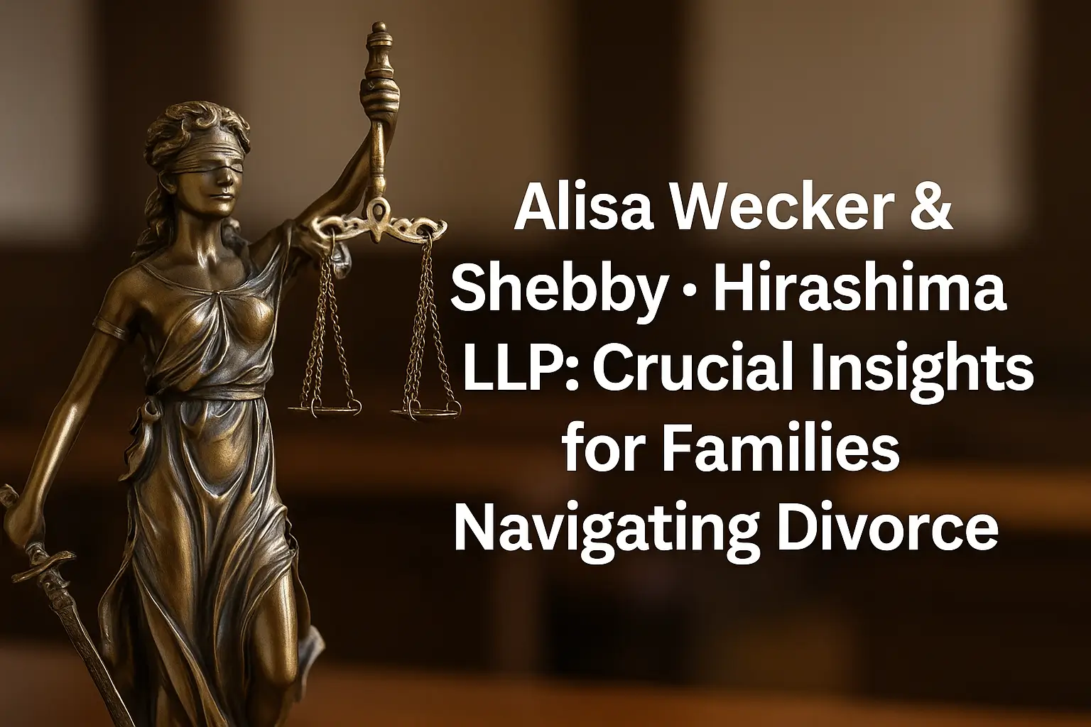 Lady Justice statue symbolizing law and fairness, representing Alisa wecker and David Shebby – Hirashima LLP.