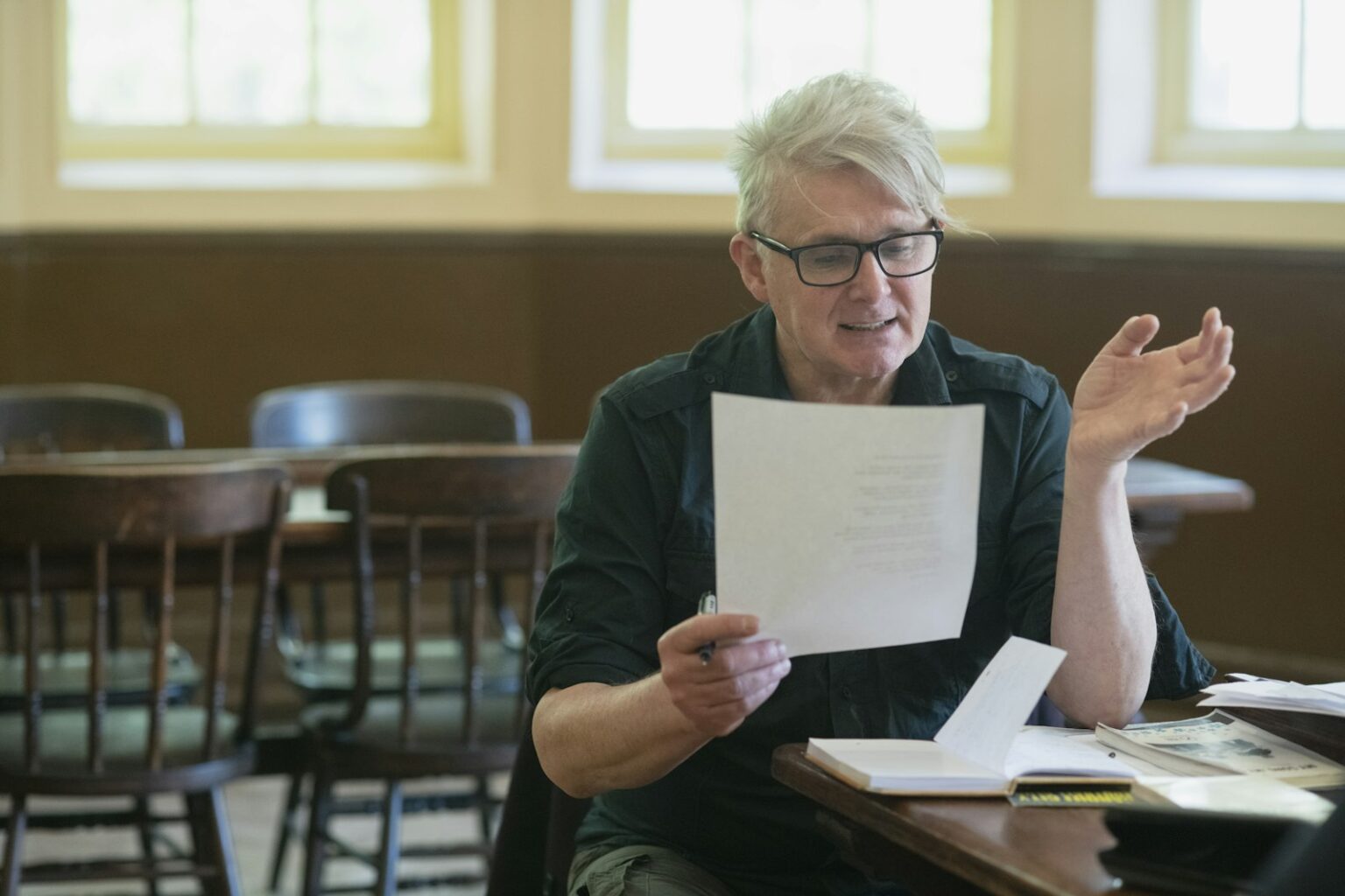 Senior reviewing paperwork to apply for Medi-Cal in Los Angeles County
